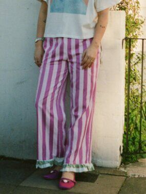 Chelsea Pant Lisa Says Gah - Rose Stripe